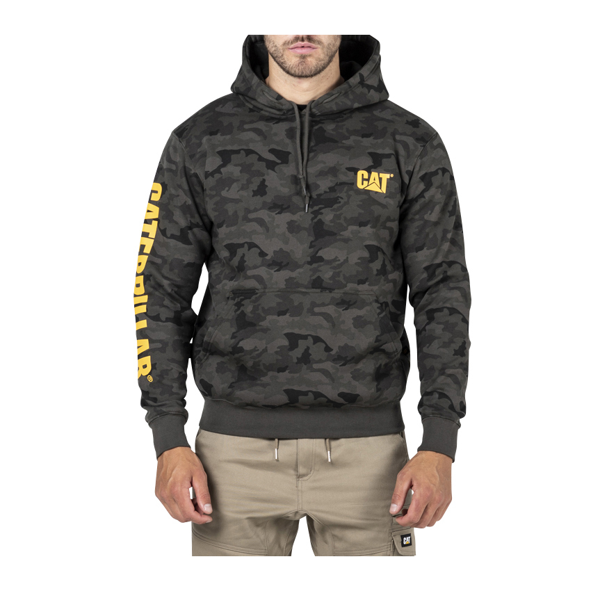 Caterpillar Men's Trademark Banner Hooded Sweat Hoodies Camo CAT-23876